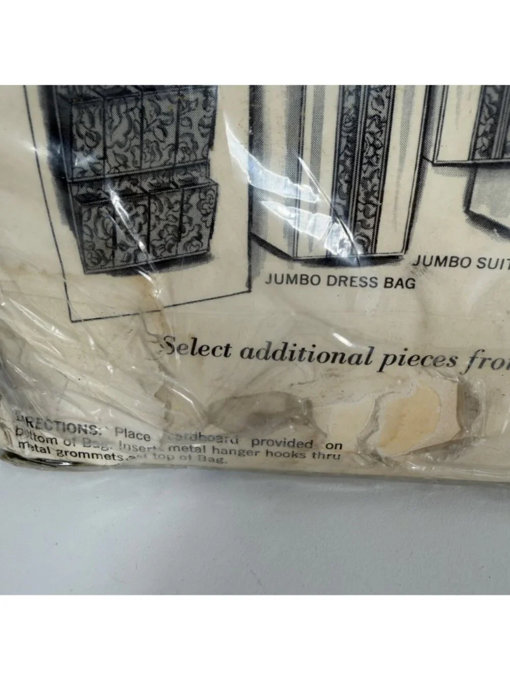 NOS Jumbo 16 Floral Print Suit Bag By Fashion Manor Zipper 15x20x42 Vintage
